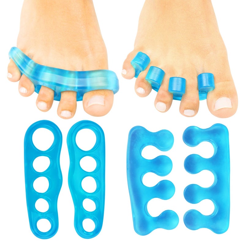 ViveSole Toe Separators for Men & Women Small (2 Pairs) - Silicone Gel Spreaders - Therapeutic Spa Stretchers for Plantar Fasciitis  Bunions  Overlapping Hammer Toe Spacers - Metatarsal Yoga Cushion - Image 1